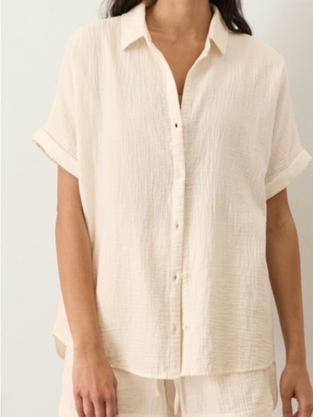 NWOT PACT- Women’s Organic Coastal Double Gauze Oversized Shirt - EXTRA LARGE
